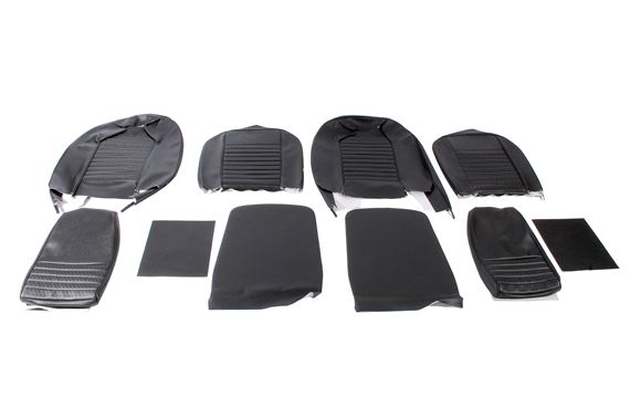 Triumph TR6 Vinyl Seat Cover Kit for 2 Seats and Head Rests - Black - RR1216BLACK
